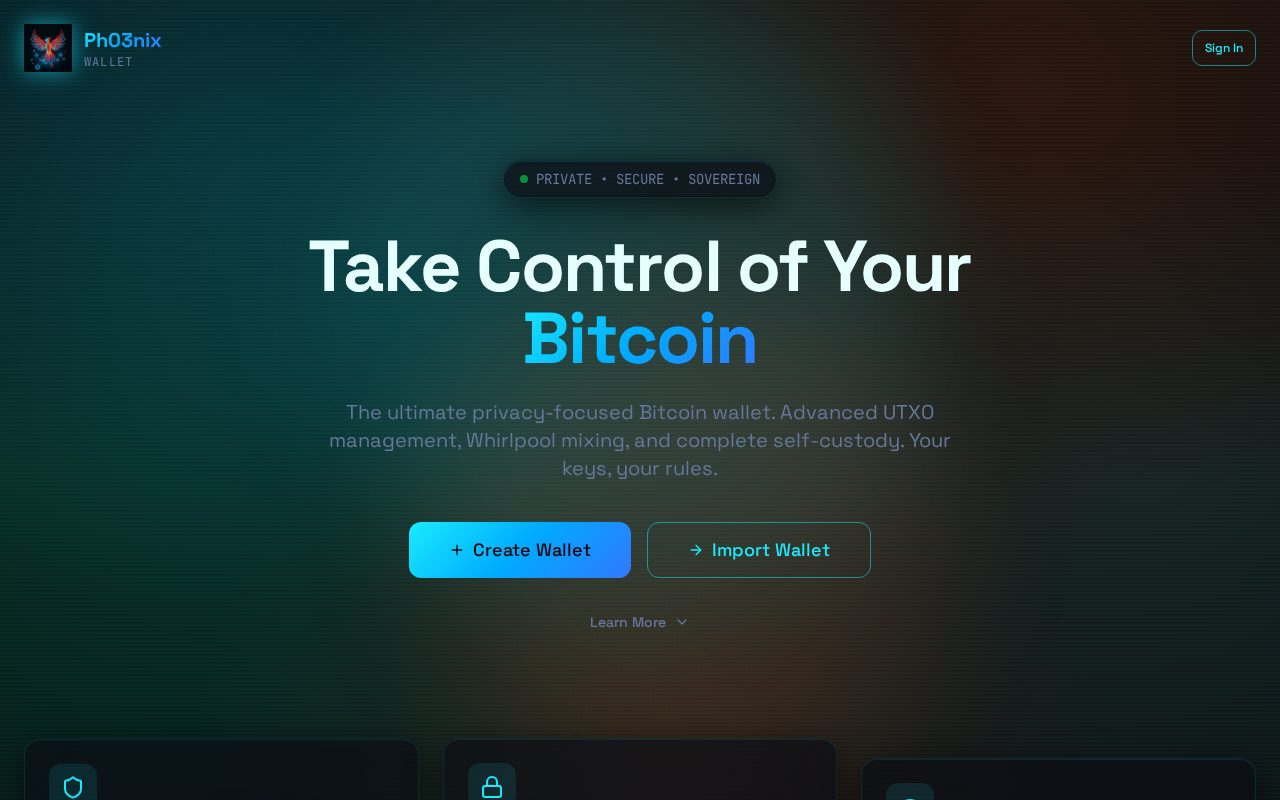 Phoenix Guard Wallet — live site preview