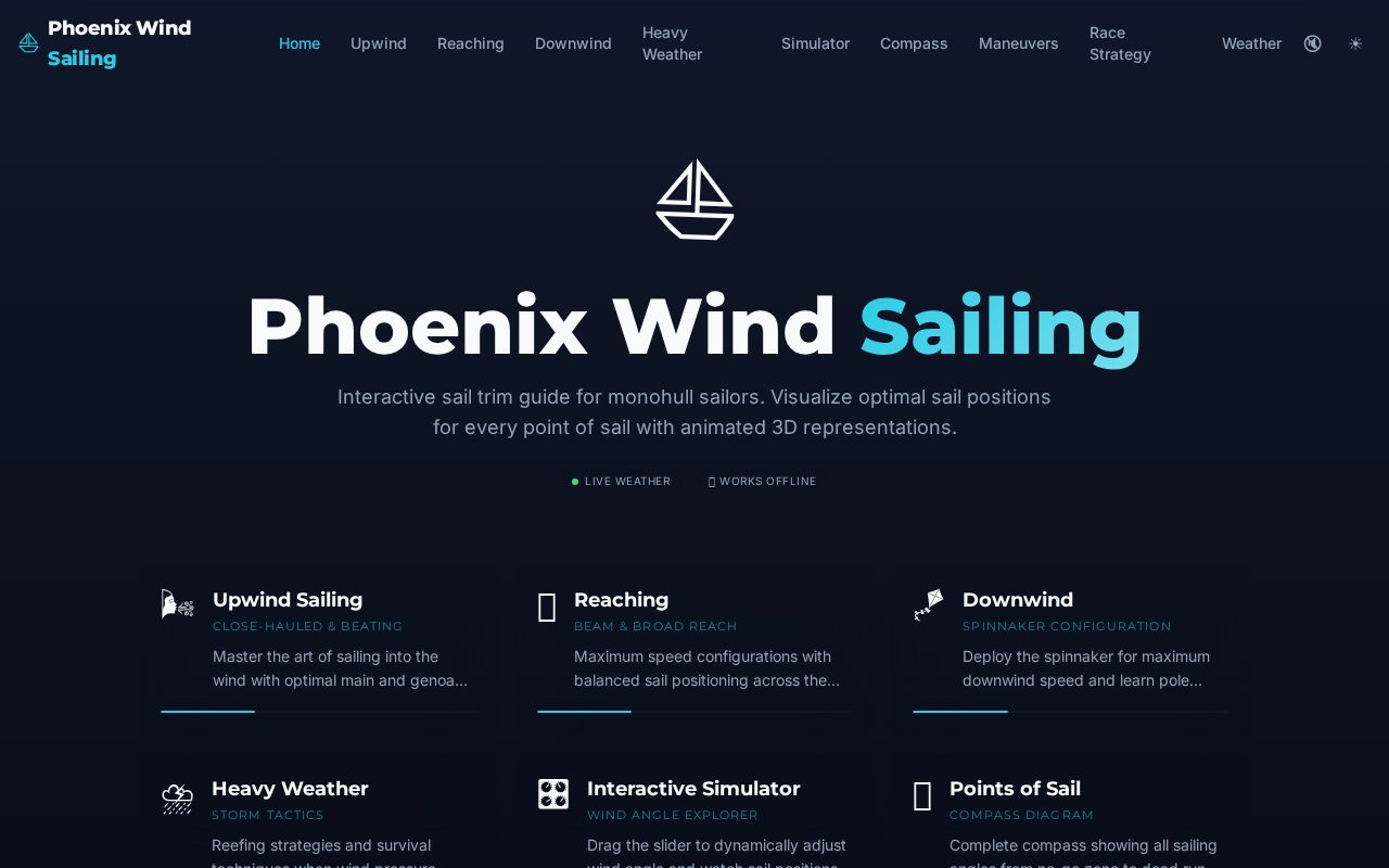 Phoenix Wind Sailing — live site preview