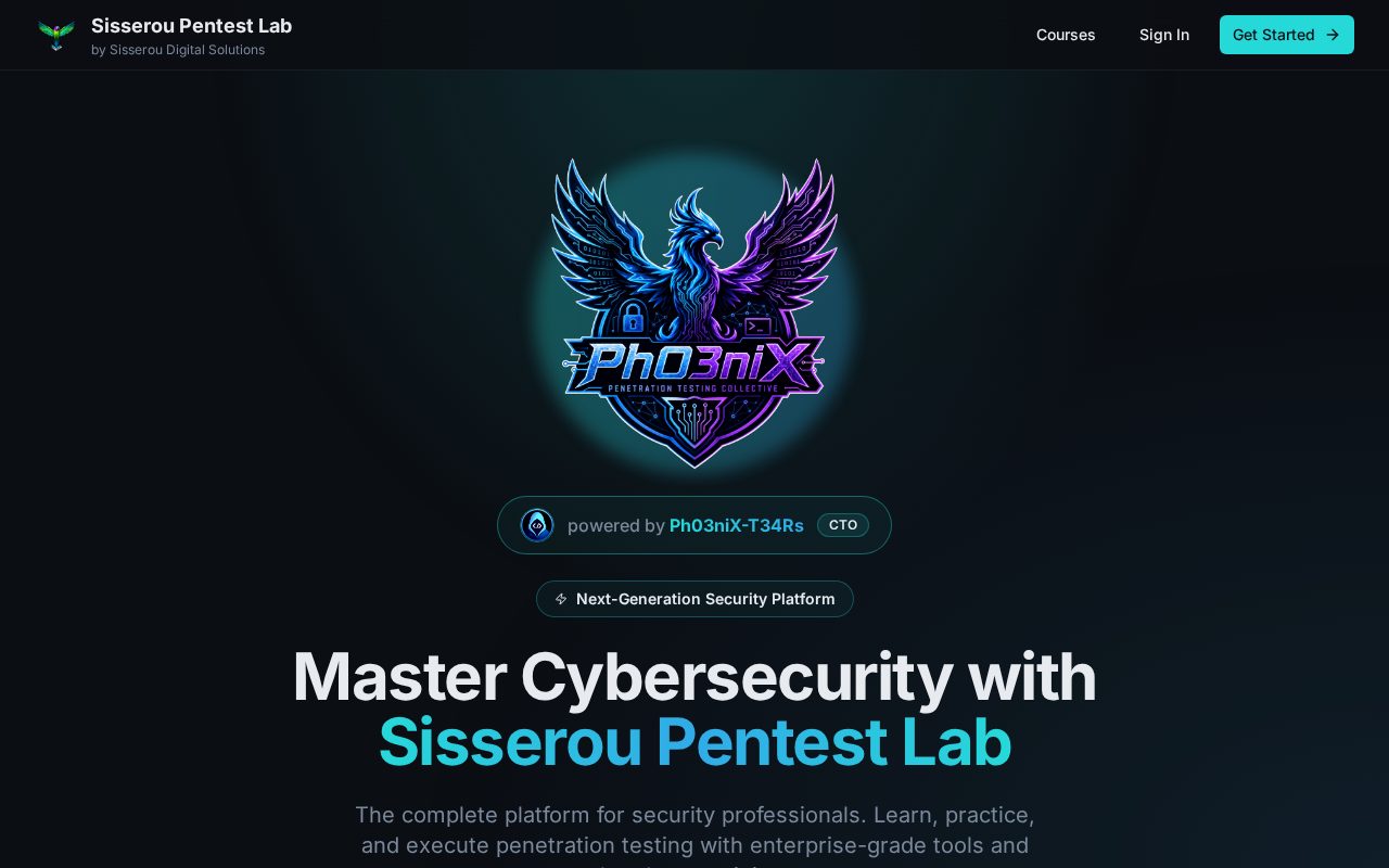 Sisserou Pentesting Lab — live site preview