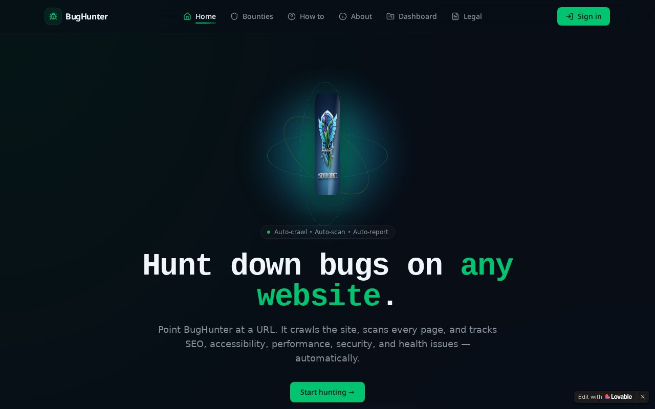Auto Bug Hunter — live site preview