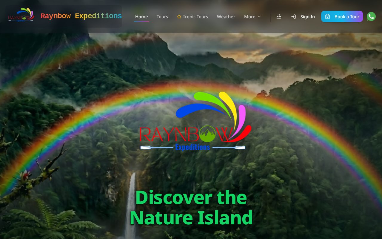 Raynbow Expeditions — live site preview