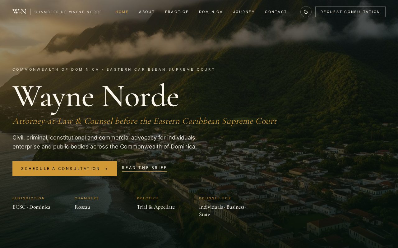 Wayne Norde: Dominica's Advocate — live site preview