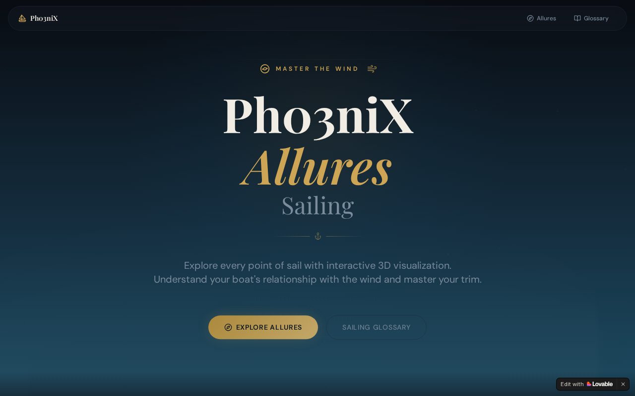 Ph03niX Sailing 3D — live site preview
